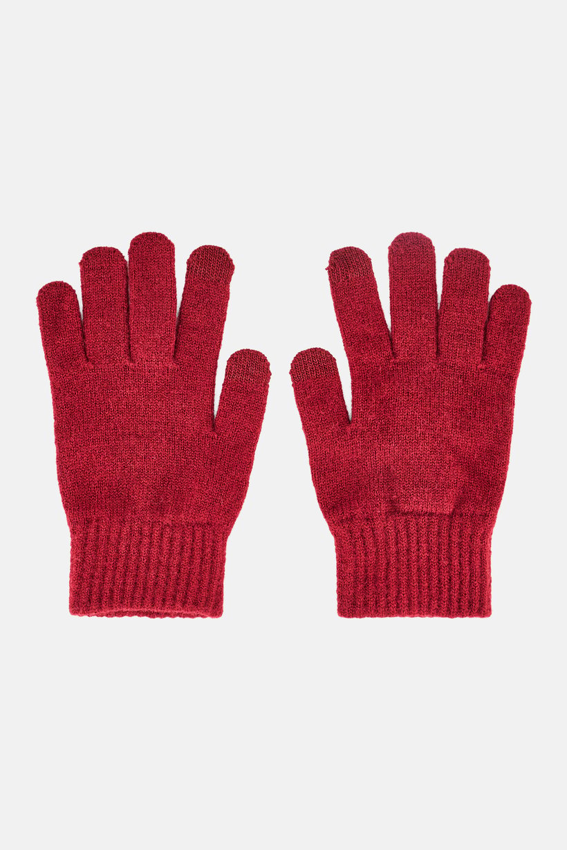 Men Knitted Gloves, Maroon