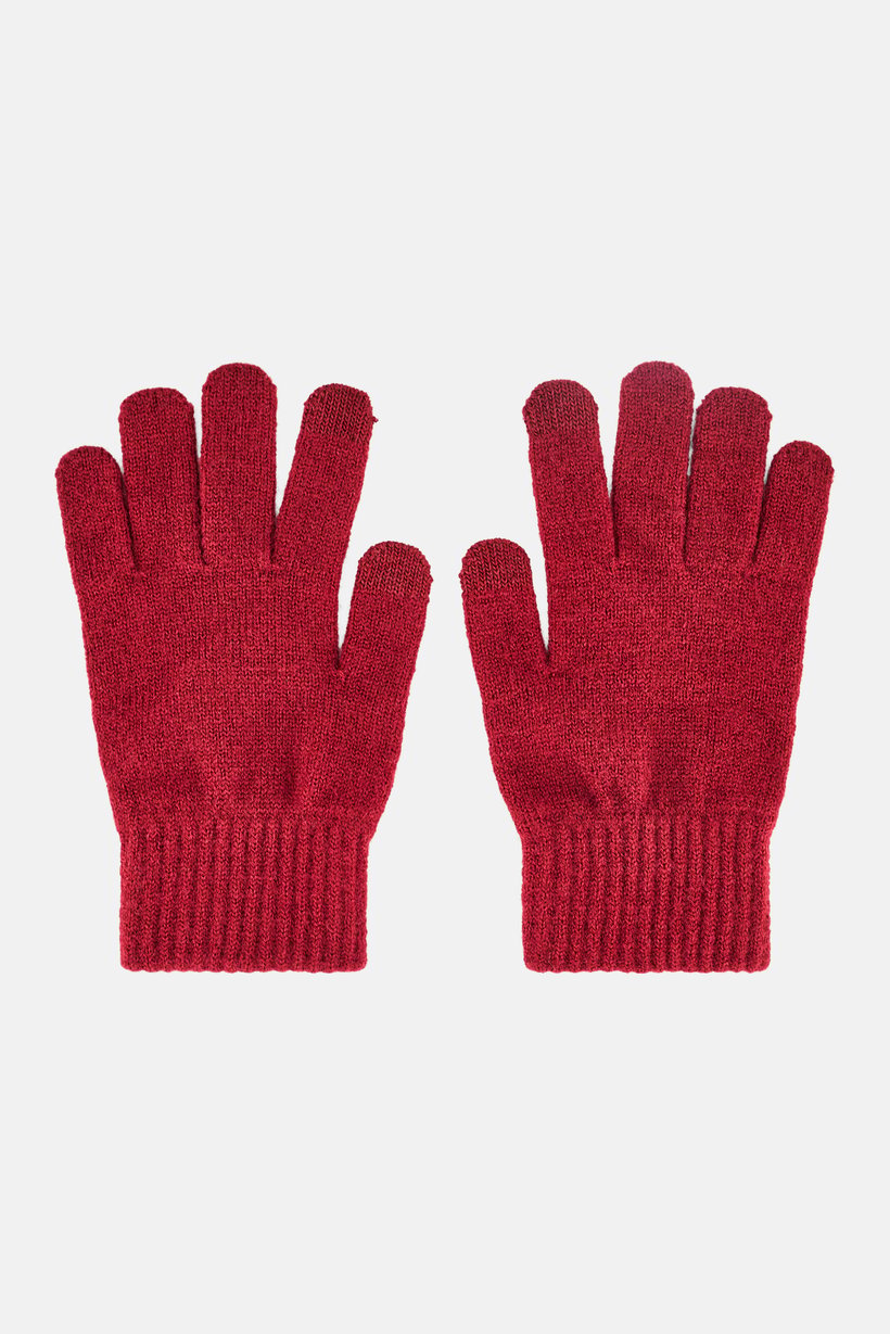 Men Knitted Gloves, Maroon