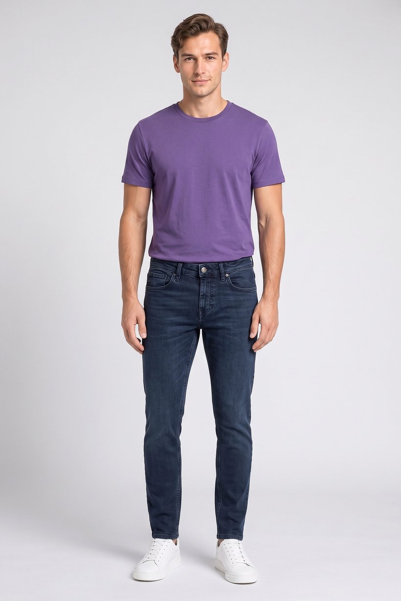 Men Skinny Fit Wash Stretchable Denim, Blue