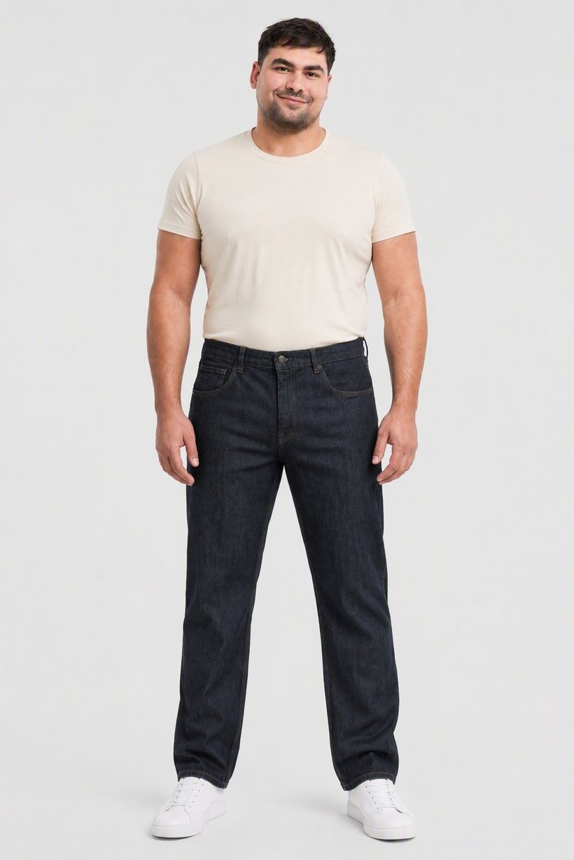 Men Regular Fit Washed Stretchable Jeans, Black