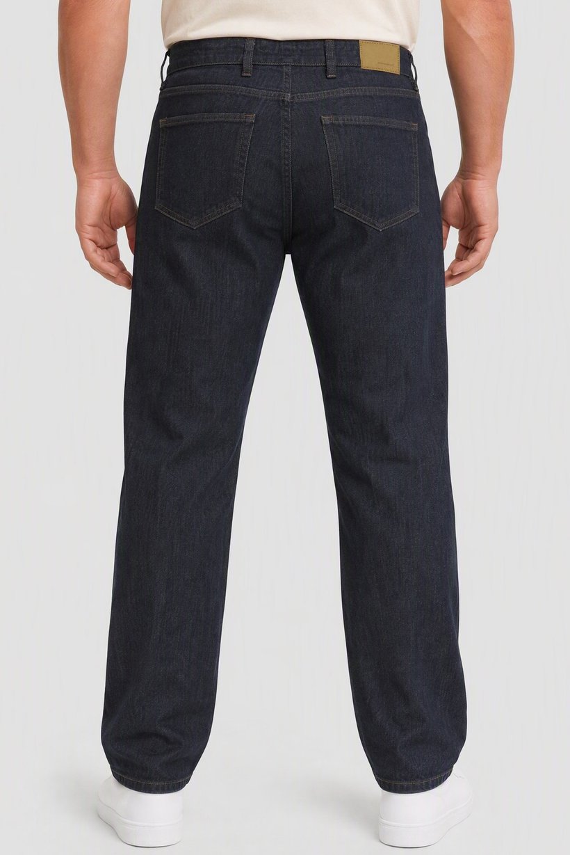 Men Regular Fit Washed Stretchable Jeans, Black