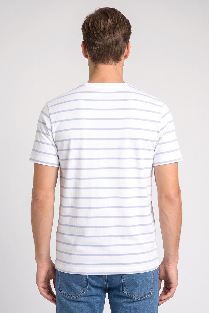 Men Crew Neck Short Sleeve Stripe T Shirt, Multicolor