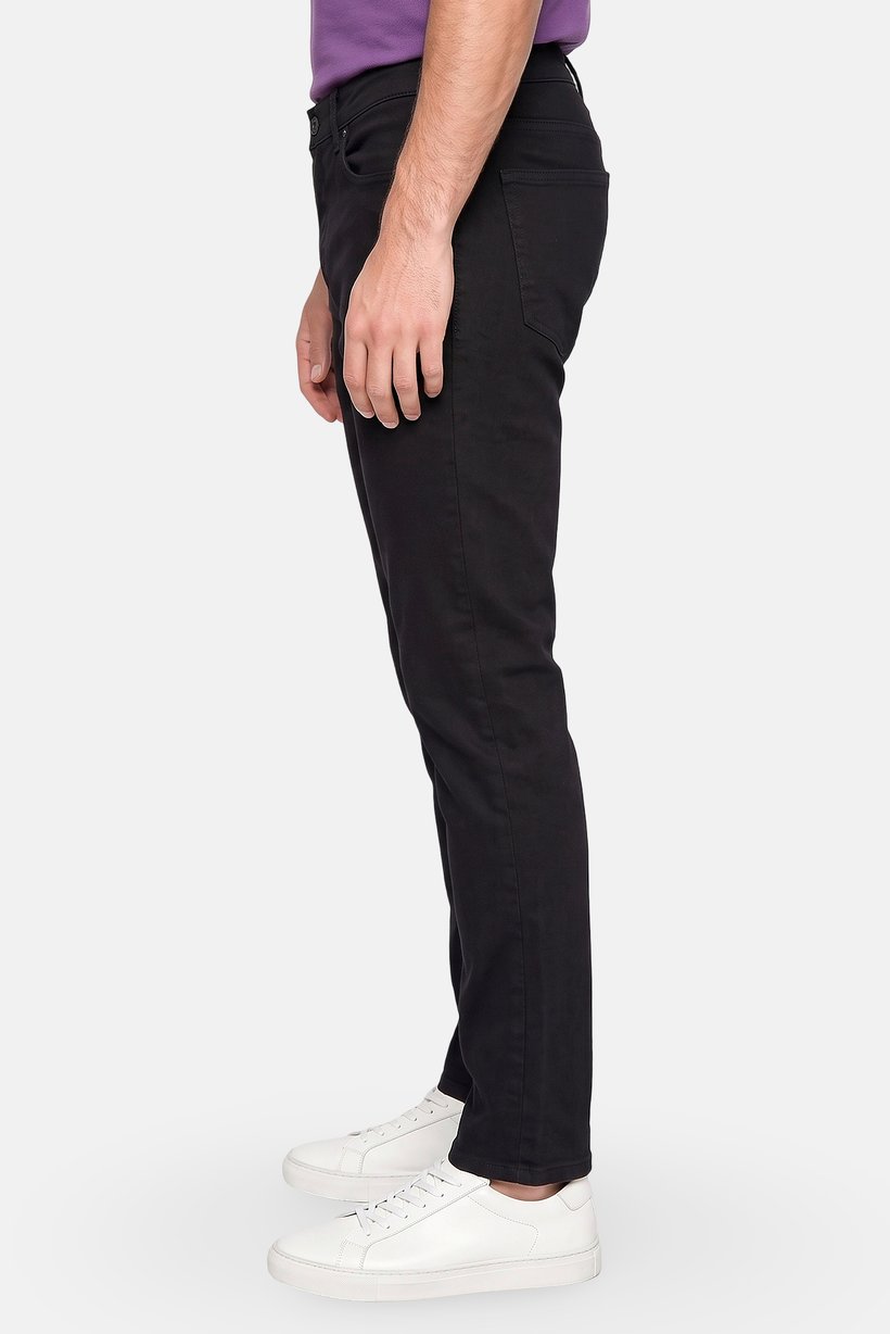 Men Slim Fit Washed Stretchable Jeans, Black