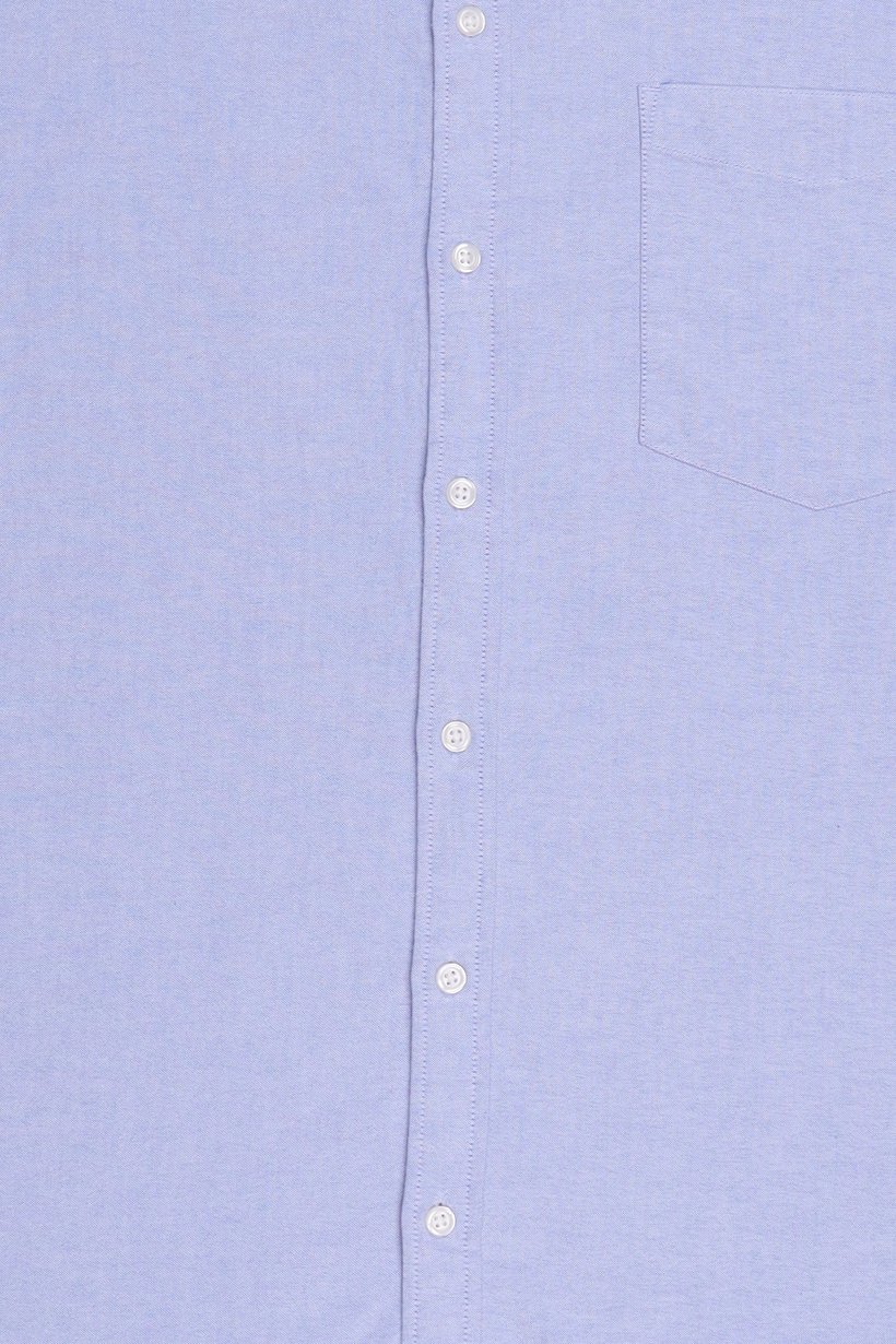 Men Regular Fit Plain Long Sleeve Casual Shirt, Light Blue