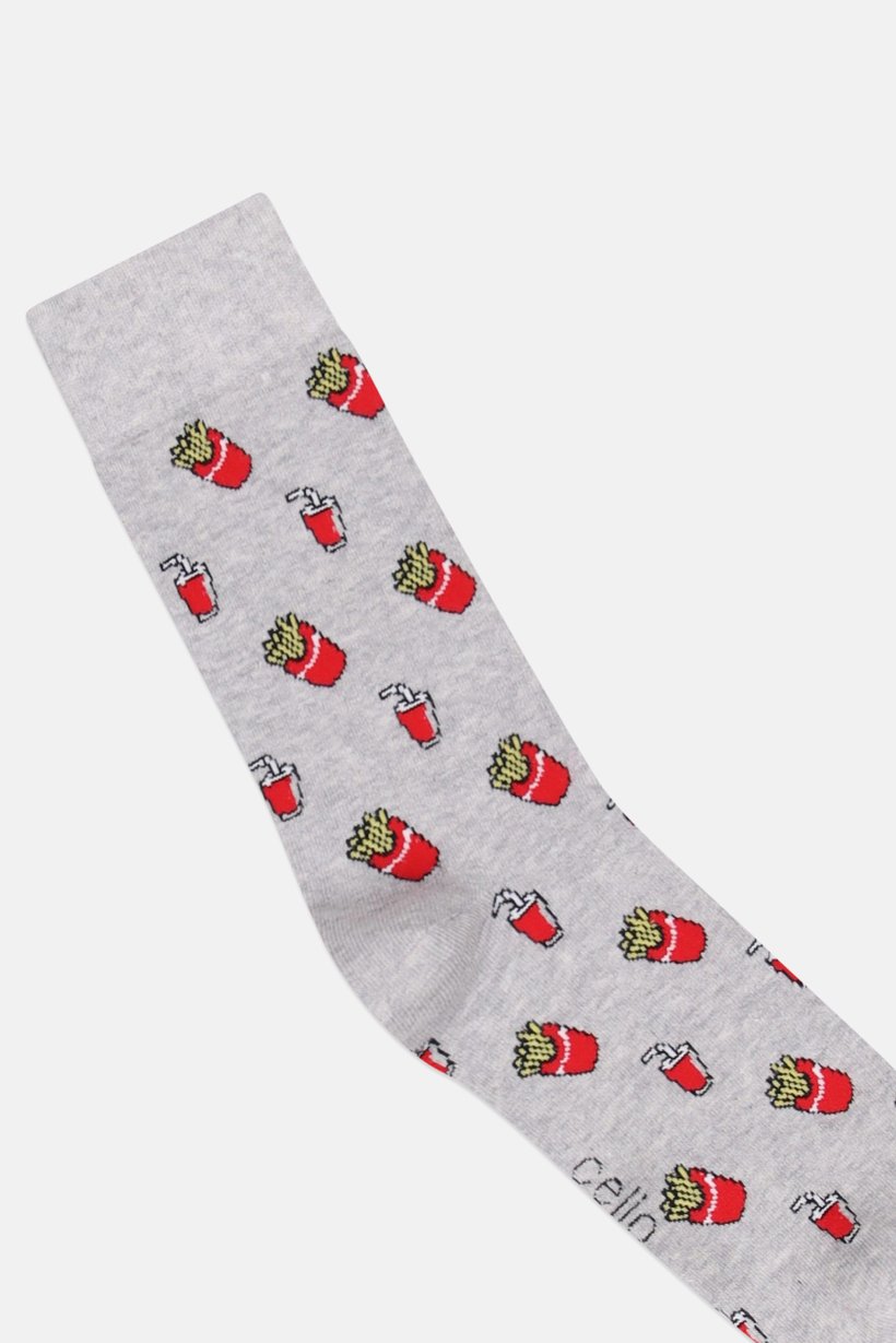 Men Allover Print Crew Socks, Multicolor