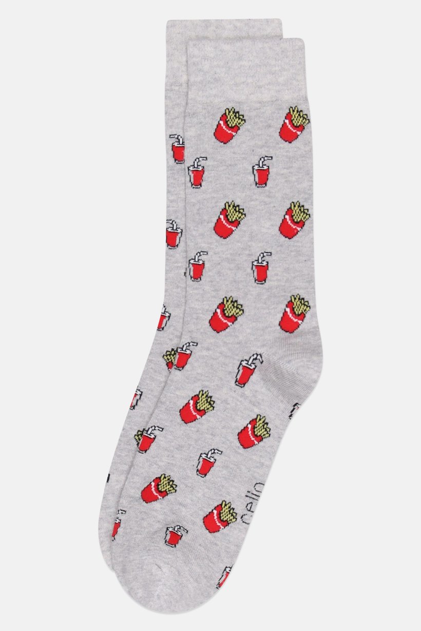 Men Allover Print Crew Socks, Multicolor