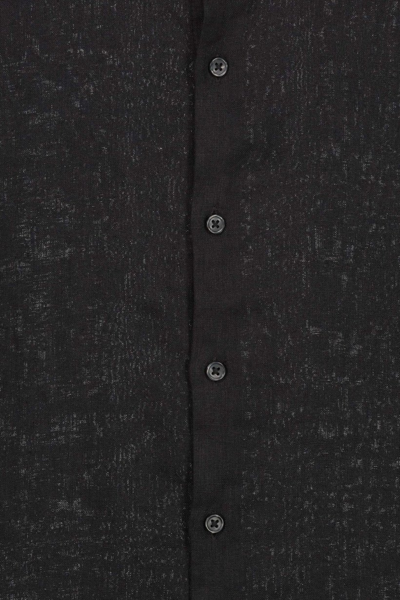 Men Regular Fit Heather Short Sleeves Casual Shirt, Black
