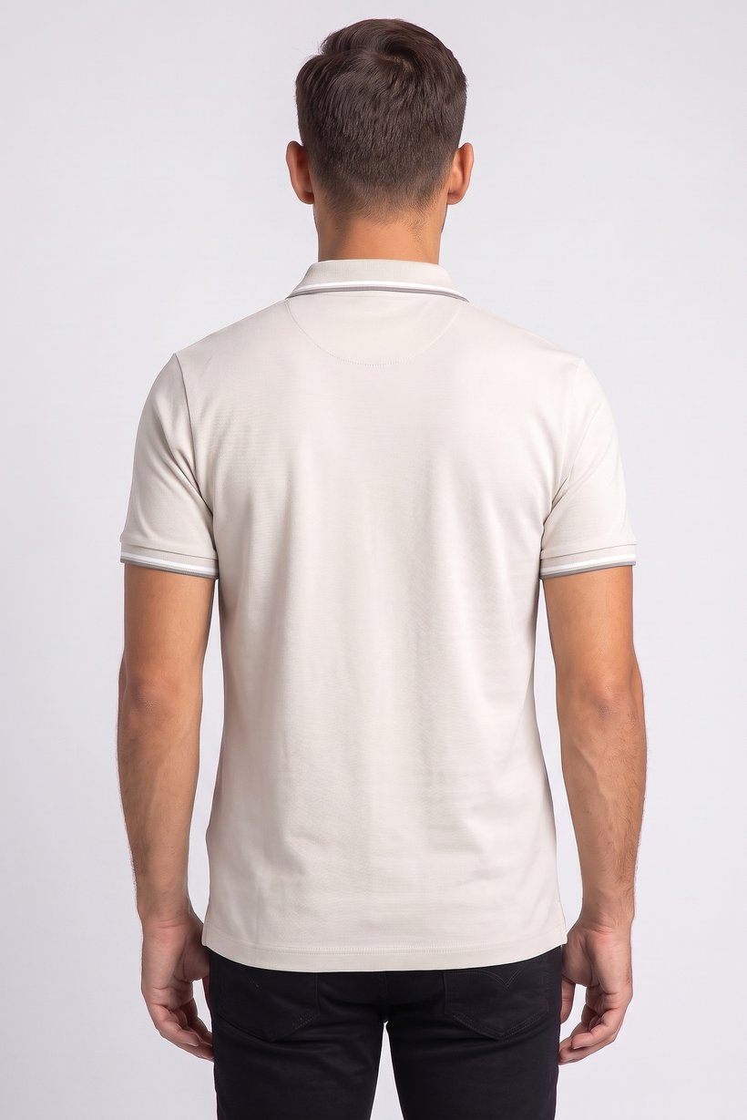 Men Regular Fit Plain Short Sleeves Polo Shirt, Light Grey