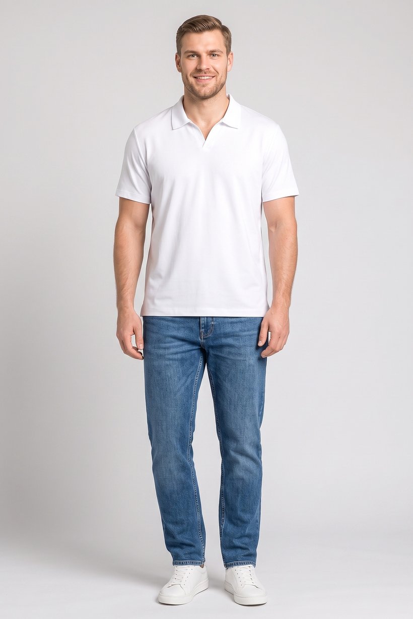 Men Regular Fit Short Sleeve Solid Polo Shirt, White