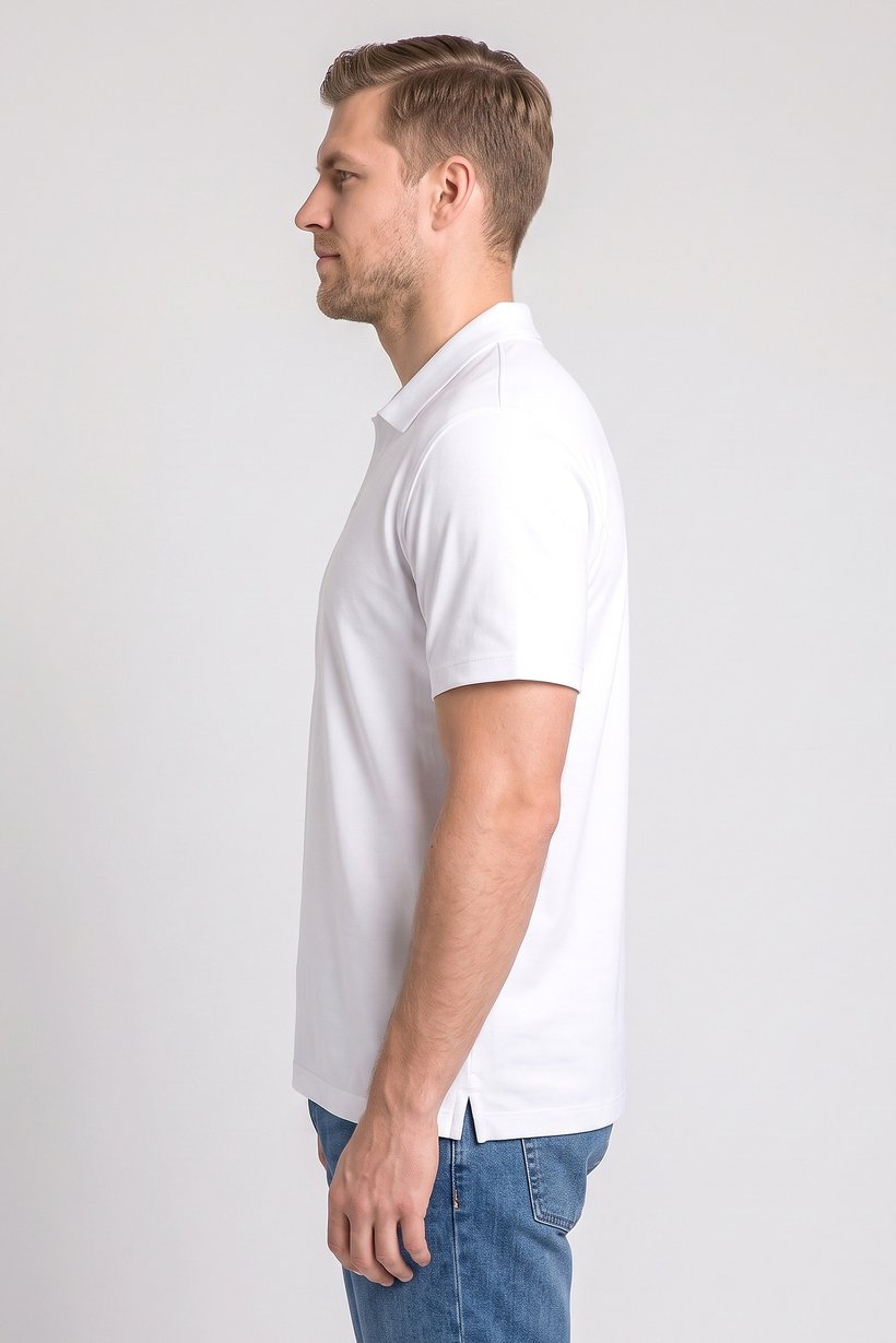 Men Regular Fit Short Sleeve Solid Polo Shirt, White