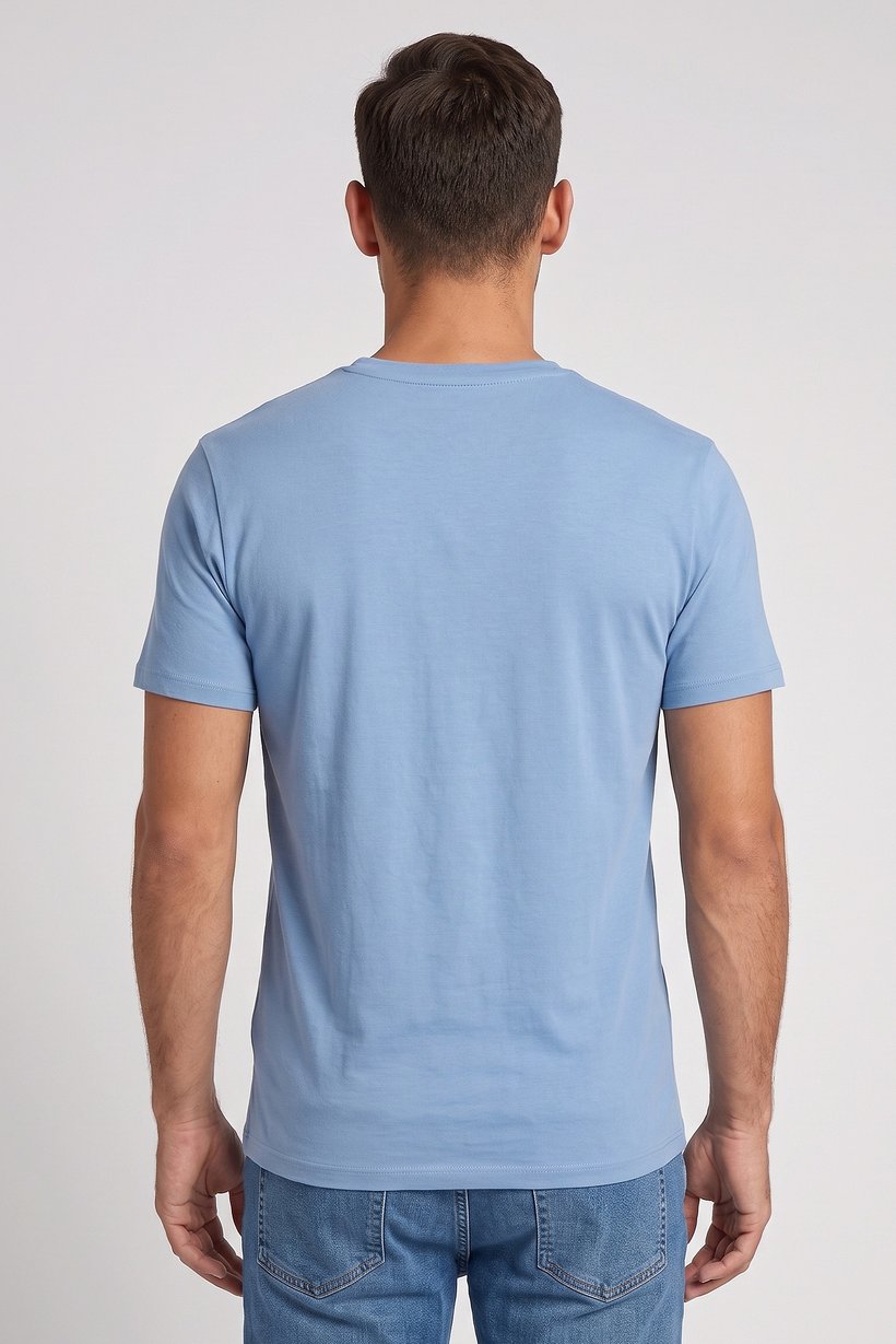 Men Crew Neck Short Sleeve Solid T-Shirt, Slate Blue