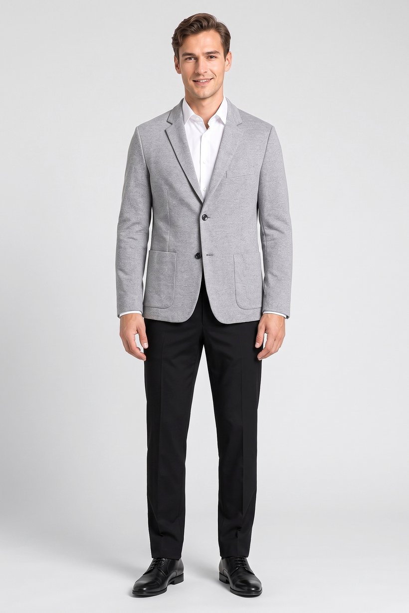 Men Slim Fit Heather Casual Blazer, Grey