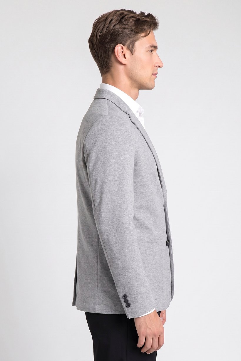 Men Slim Fit Heather Casual Blazer, Grey
