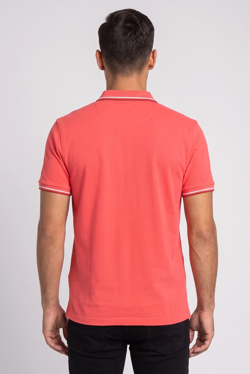 Men Regular Fit Solid Short Sleeve Polo Shirt, Red
