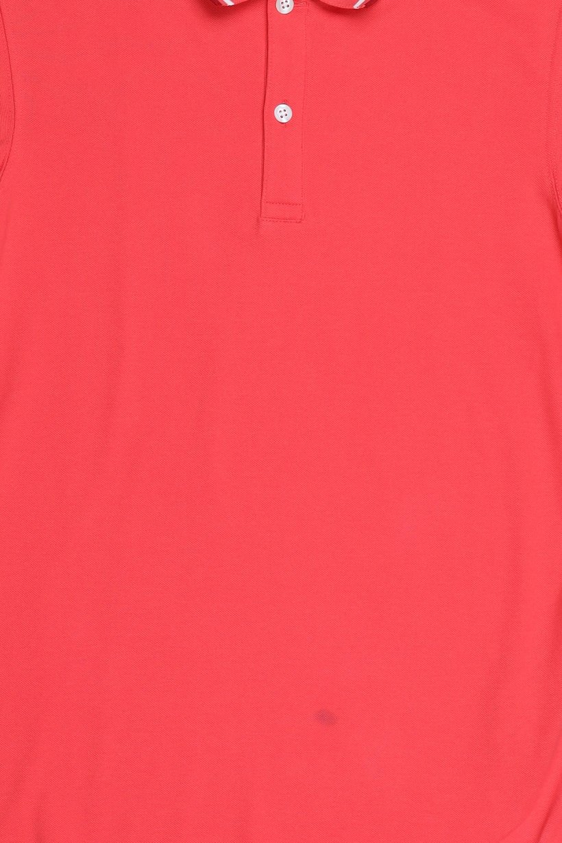 Men Regular Fit Solid Short Sleeve Polo Shirt, Red