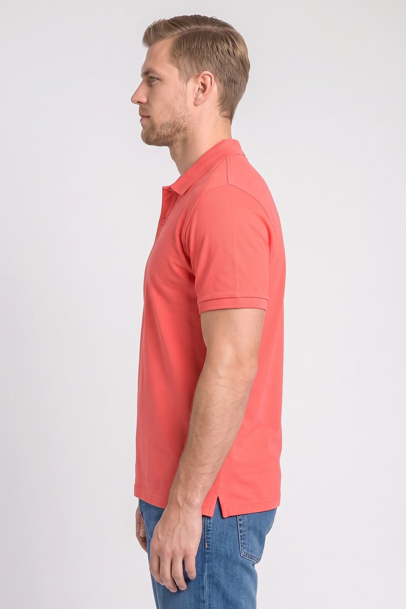Men Regular Fit Plain Short Sleeve Polo Shirts, Red