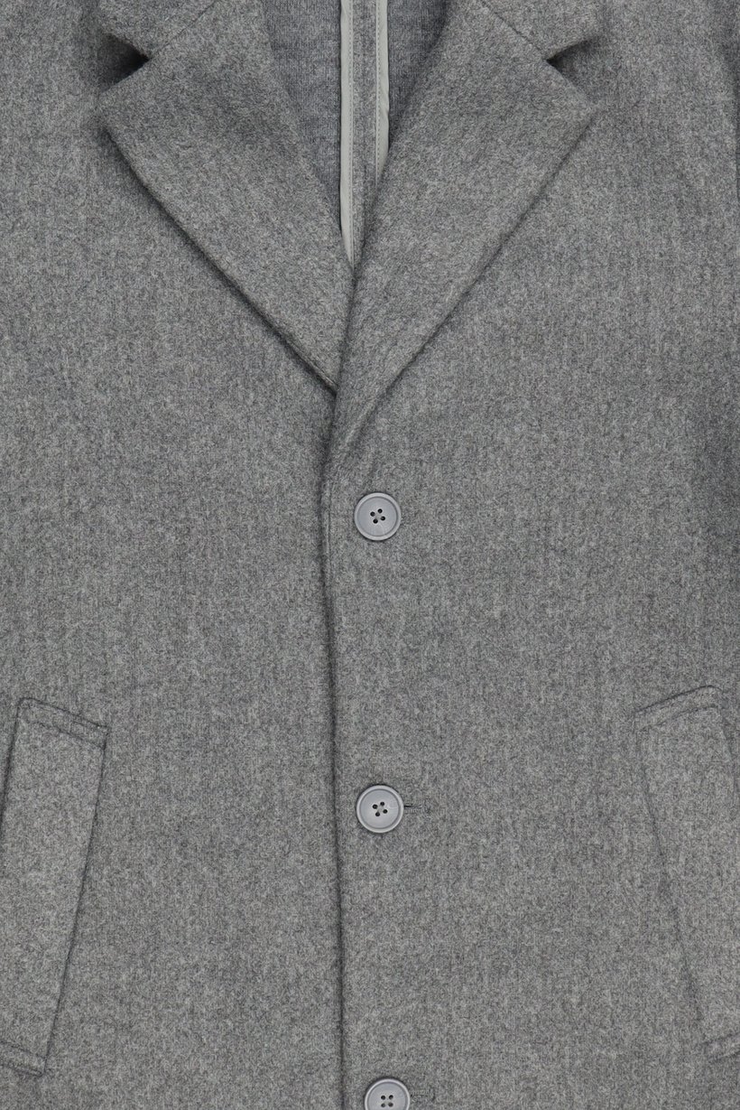 Men Plain Trench Coat, Dark Grey