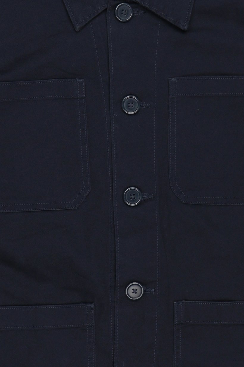 Men Solid Jacket Shirt, Navy