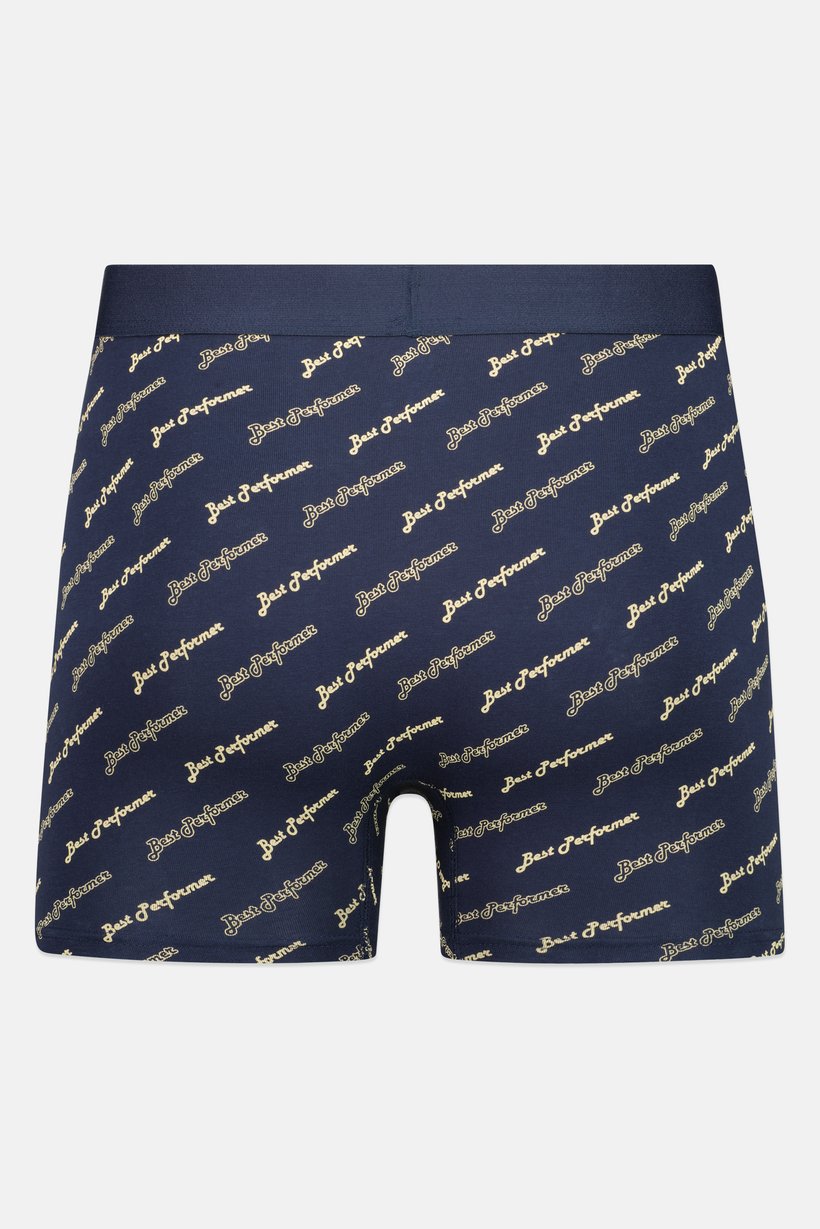 Men Graphic Print Boxer Briefs, Navy