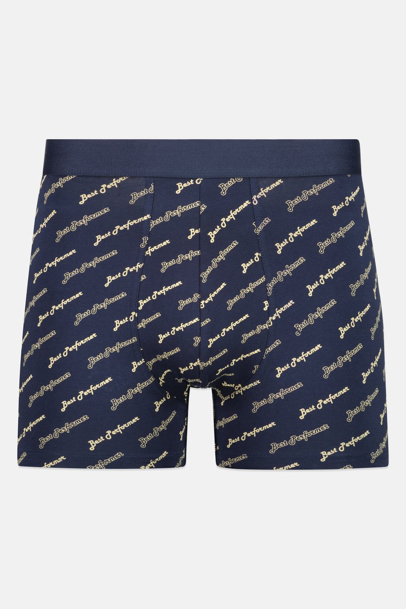 Men Graphic Print Boxer Briefs, Navy