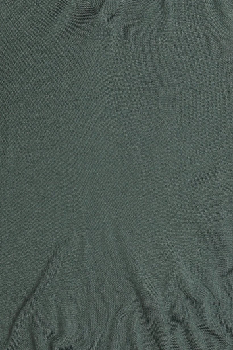 Men Spread Collar Long Sleeve Knitted Sweater, Sage Green
