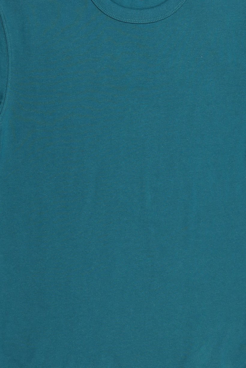 Men Crew Neck Short Sleeve Solid T-Shirt,  Teal Green