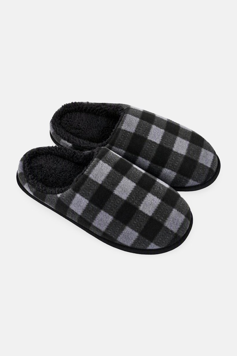 Men Checkered Slip On Home Slippers, Multicolor