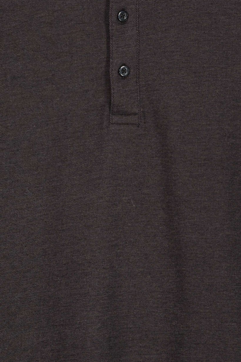 Men Regular Fit Long Sleeve Plain Polo Shirt, Black