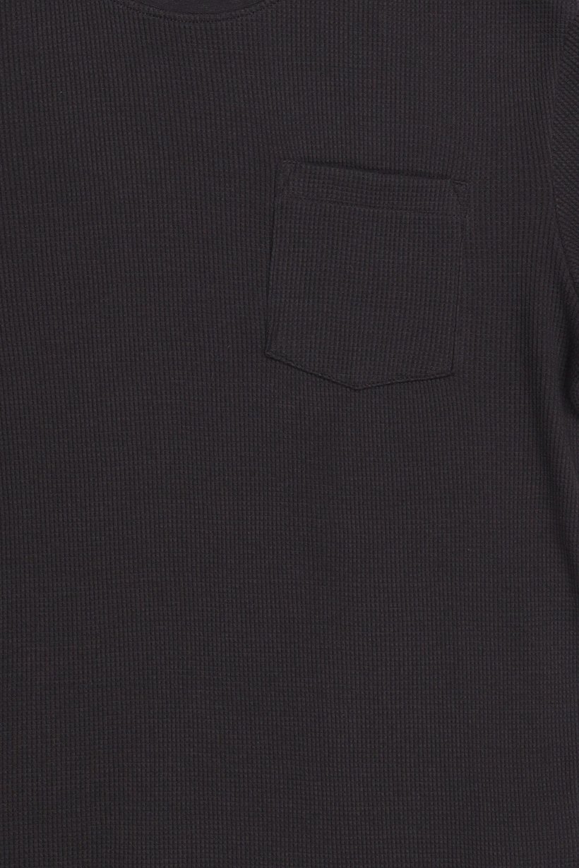 Men Crew Neck Short Sleeve Textured T-Shirt, Black