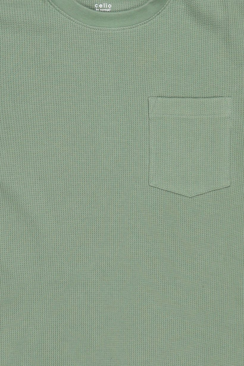 Men Crew Neck Short Sleeve Textured T-Shirt, Sage Green