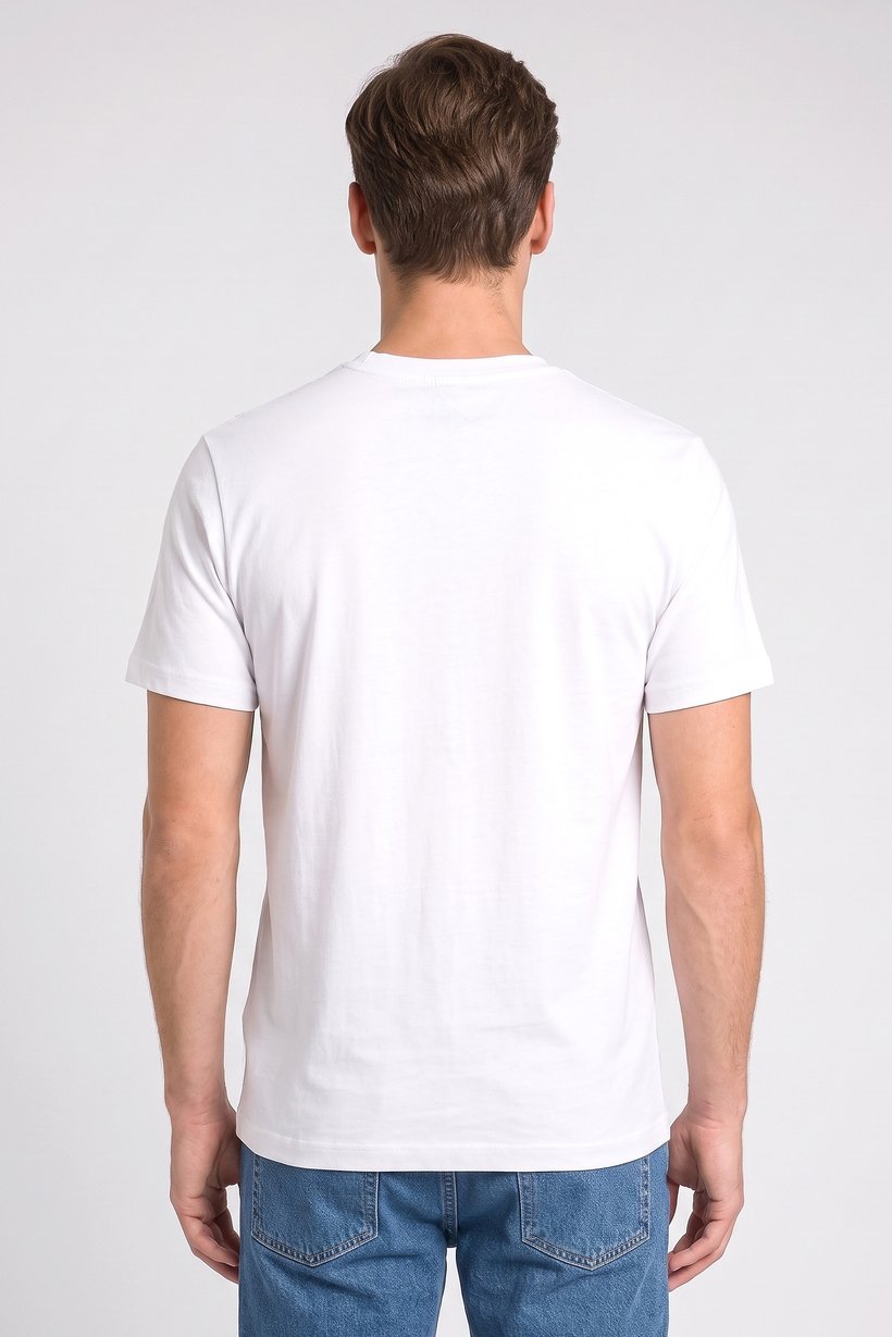 Men Crew Neck Short Sleeve Graphic Print T-Shirt, White