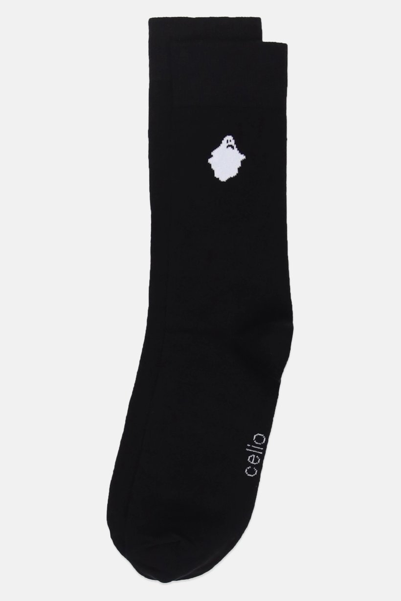 Men 1 Pair Brand Logo Crew Socks, Black