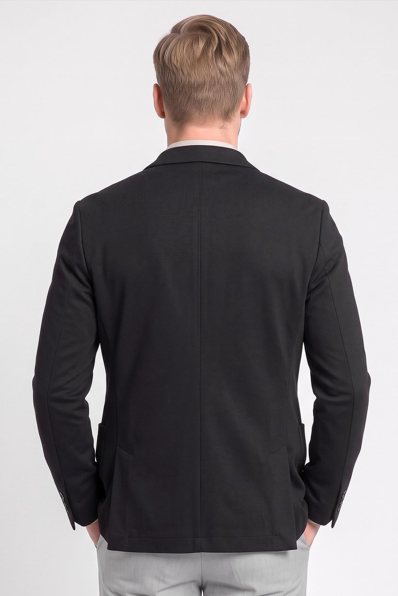 Men Regular Fit Solid Casual Blazer, Black