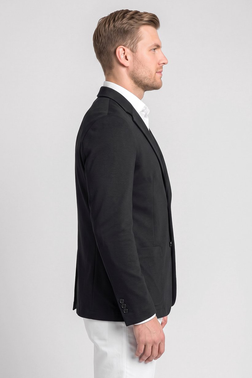 Men Regular Fit Solid Casual Blazer, Deep Navy