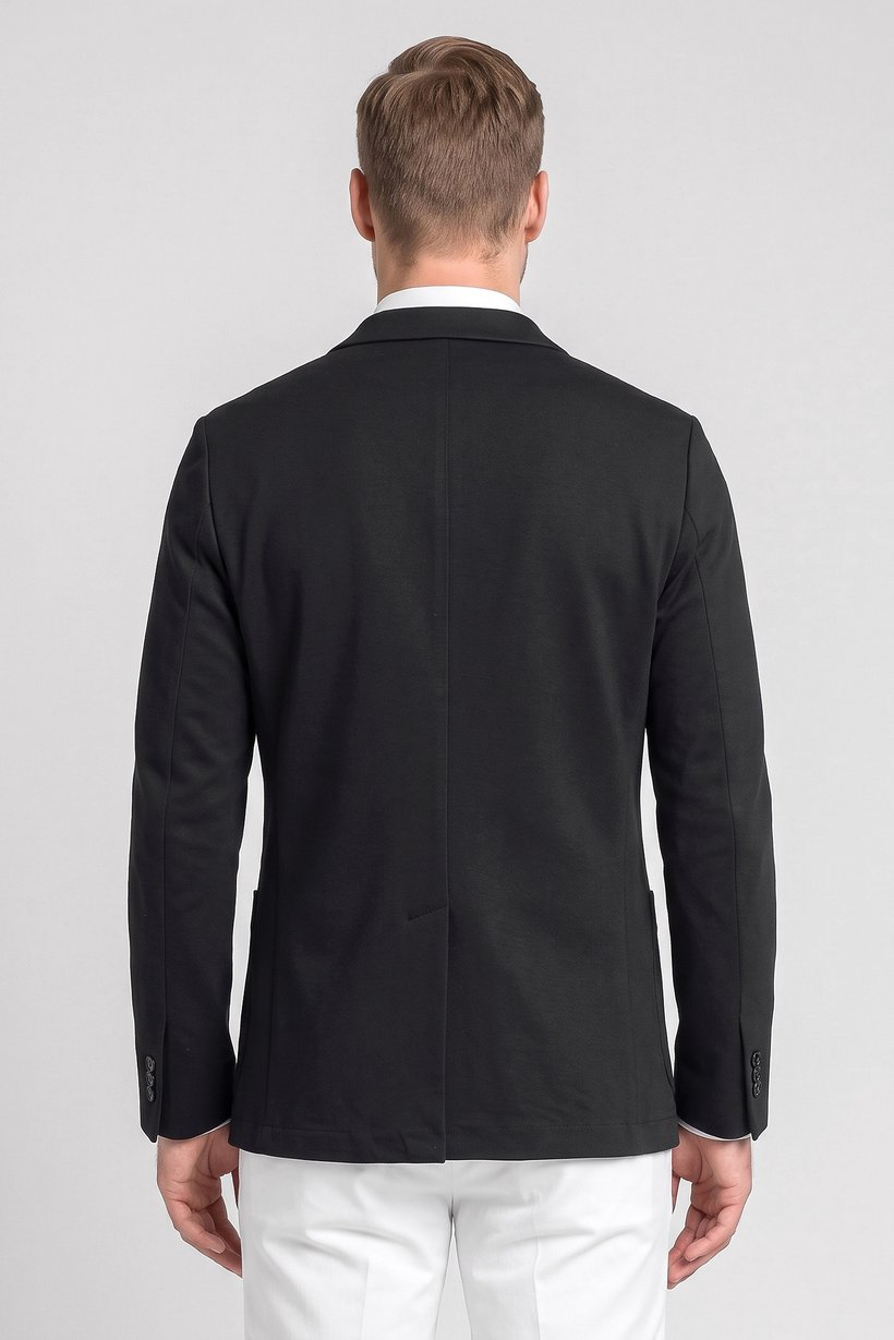 Men Regular Fit Solid Casual Blazer, Deep Navy