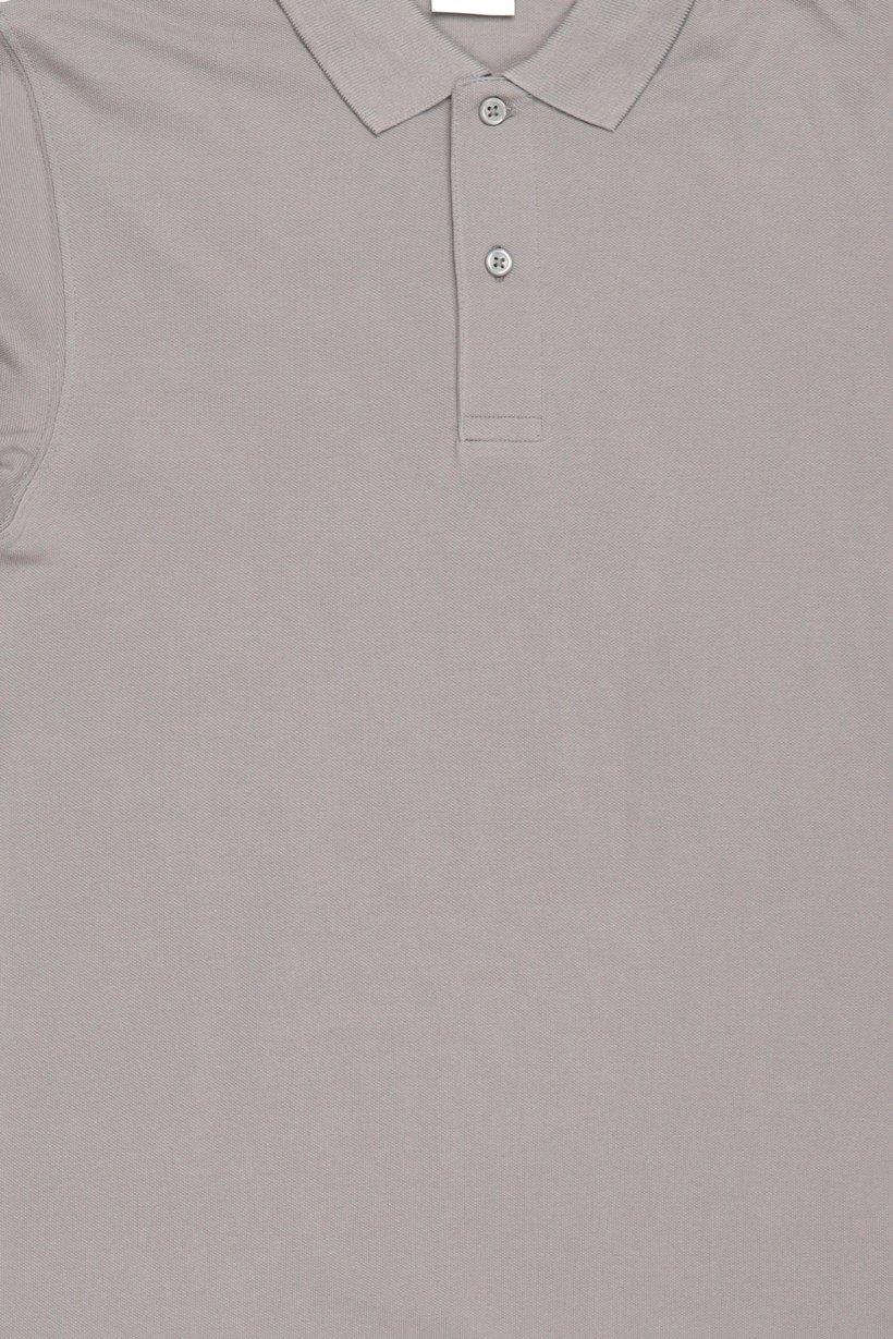 Men Regular Fit Pain Short Sleeve Polo Shirt, Dark Grey