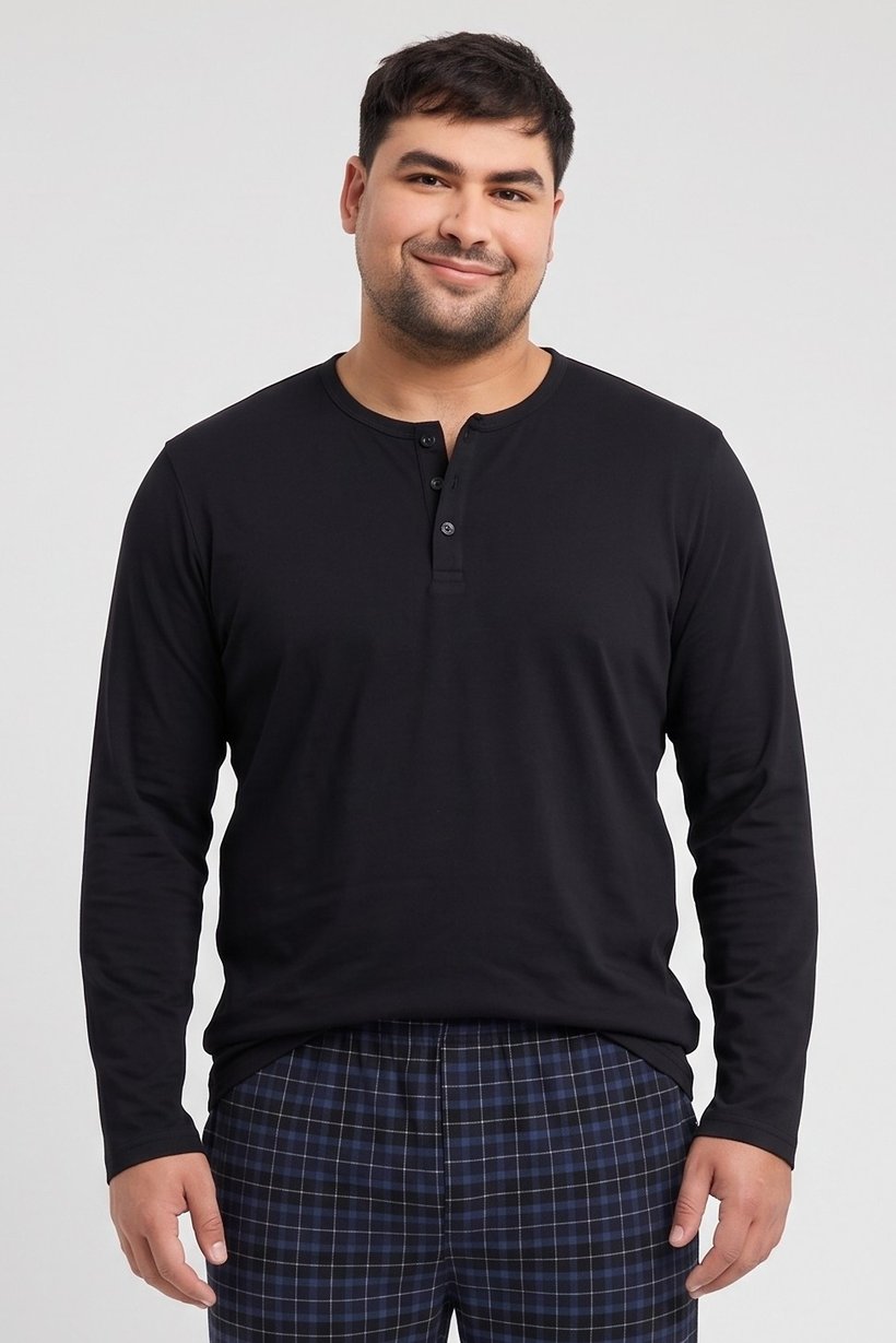 Men 2 Pieces Checkered Long Sleeve T-Shirt And Pants Pajama Set, Multicolor
