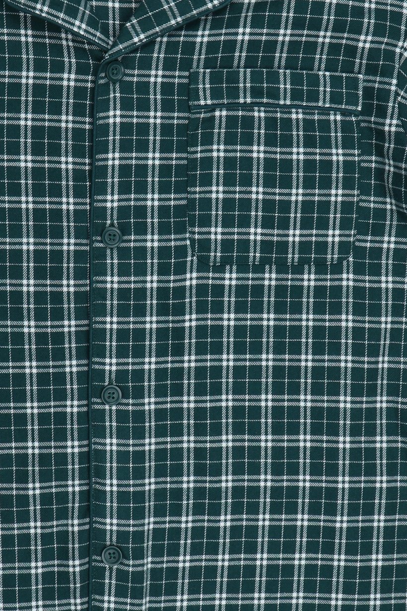 Men 2 Pieces Plaid Print Shirt And Pants Pajama Set, Multicolor