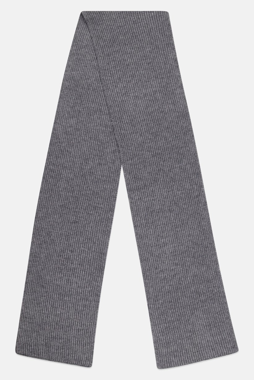 Men Ribbed Neck Scarf, Grey
