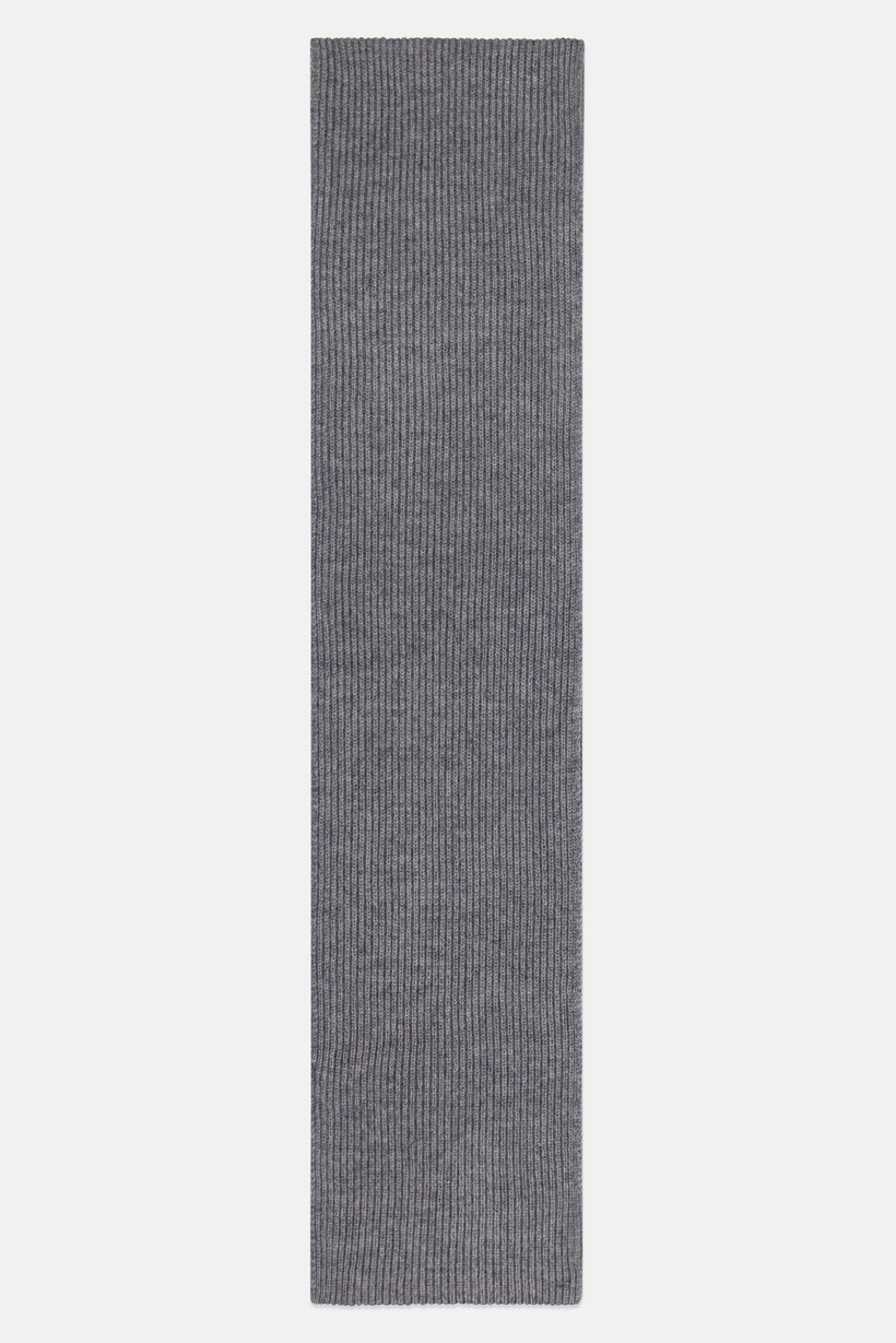 Men Ribbed Neck Scarf, Grey
