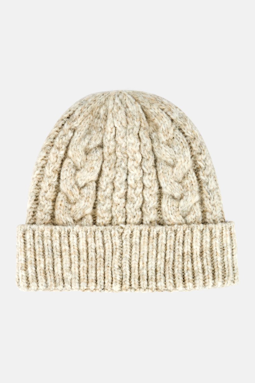 Men Knitted Beanie Hat, Beige