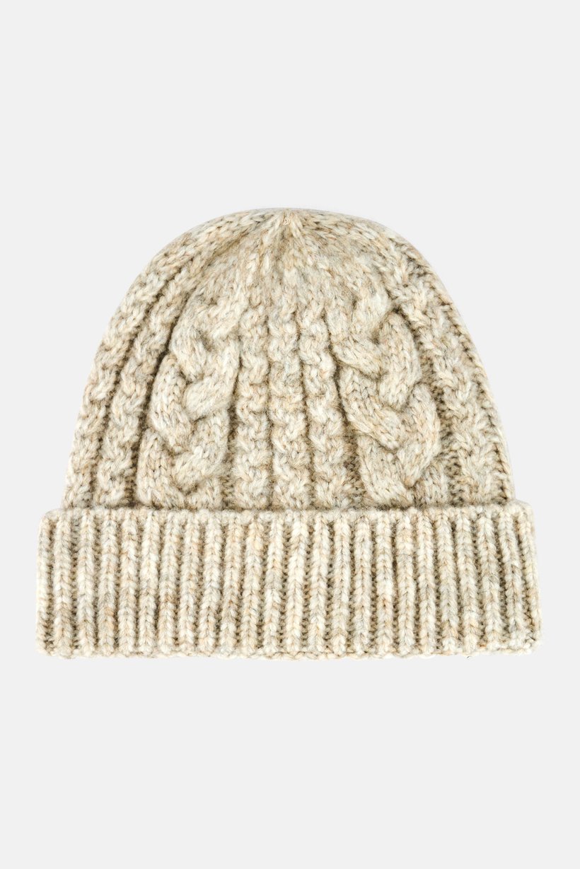 Men Knitted Beanie Hat, Beige