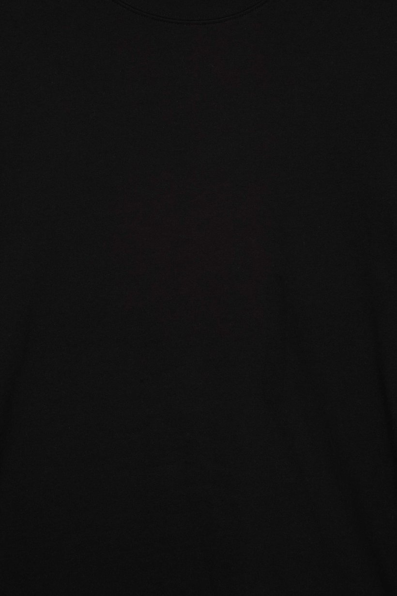 Men Crew Neck Solid Long Sleeve Sweatshirt, Black