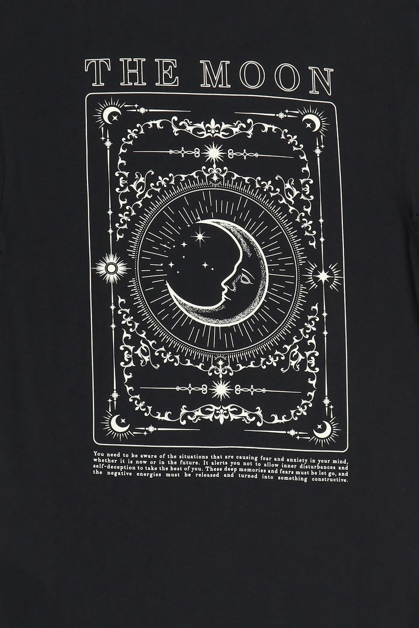 Men Crew Neck Short Sleeve Graphic Print T-Shirt, Black