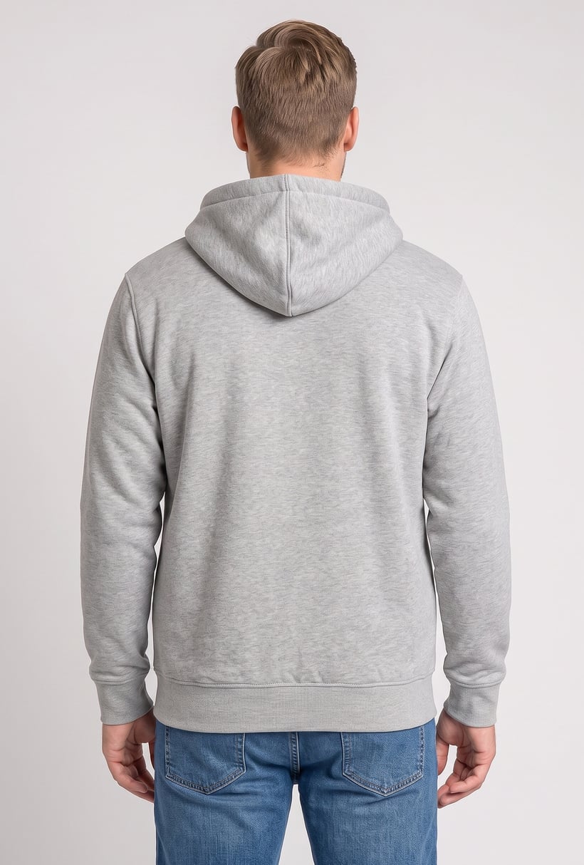 Men Regular Fit Long Sleeve Heather Hoodie, Grey
