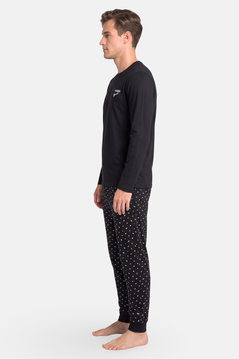 Men 2 Pcs Long Sleeve T-Shirt And Pyjama Pants Set, Multicolor