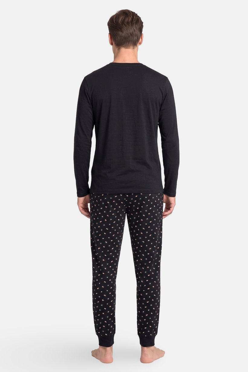 Men 2 Pcs Long Sleeve T-Shirt And Pyjama Pants Set, Multicolor