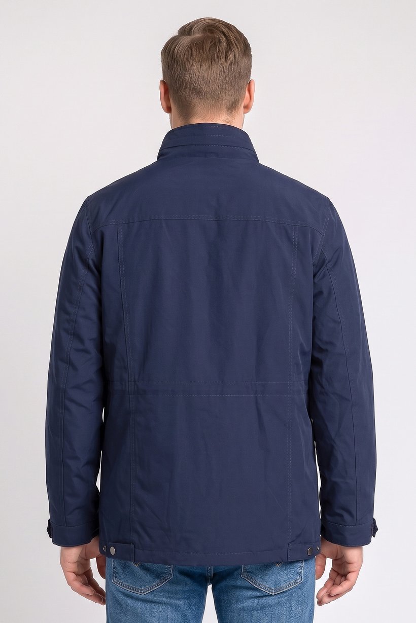Men Solid Jacket Shirt, Navy