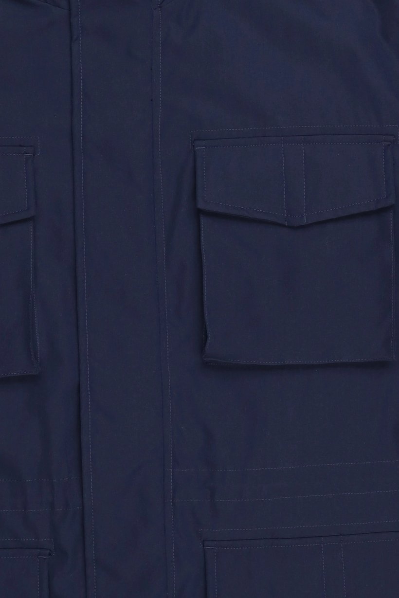 Men Solid Jacket Shirt, Navy