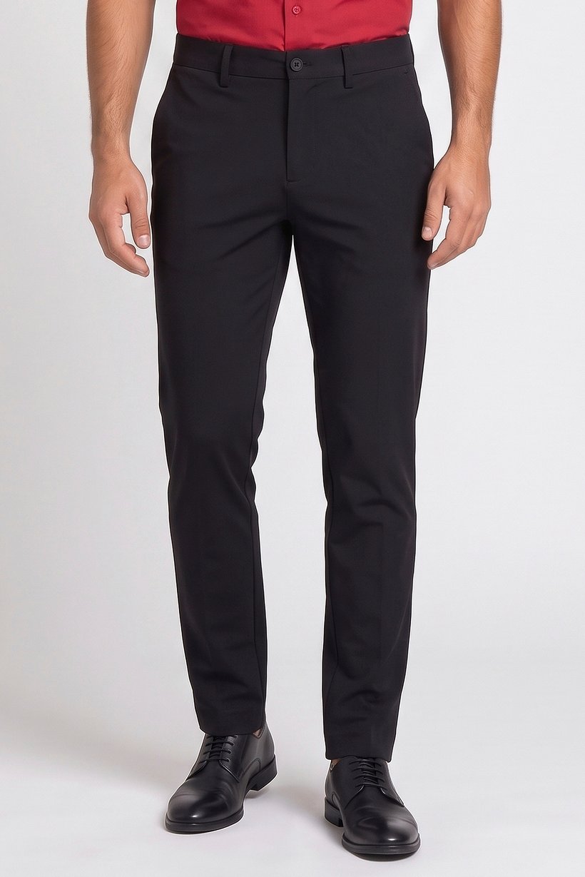 Men Skinny Fit Plain Chino Pants, Black